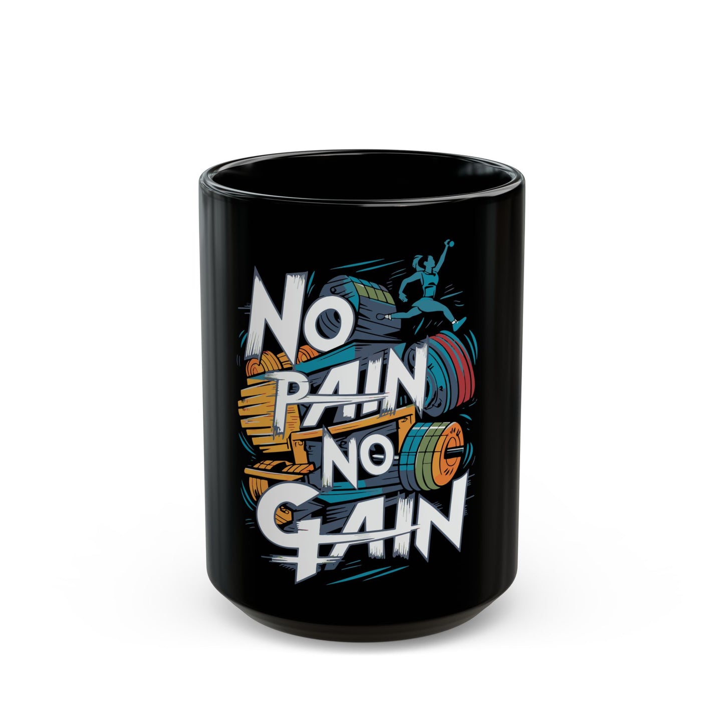 No Pain No Gain Black Mug (11oz, 15oz)