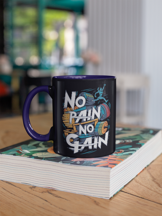 No Pain No Gain Black Mug (11oz, 15oz)